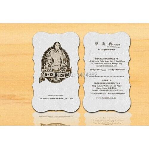 500pcs/lot Custom business cards Designed 4 Color 2 Sided Printing 300gsm Art Paper Die Cut Business/Name/Visiting Card