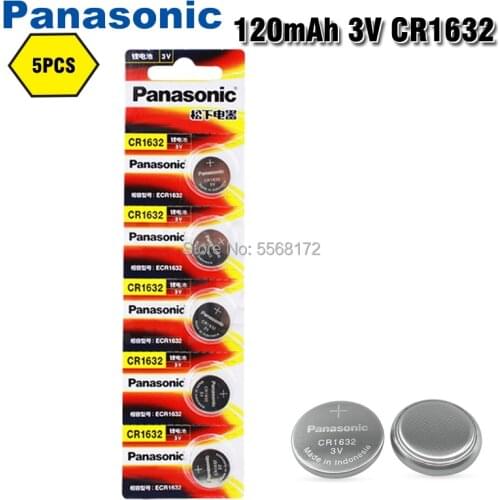 5PCS/lot PANASONIC Original CR1632 Button Cell Battery 3V Lithium Batteries CR 1632 for Watch Toys Computer Calculator Control