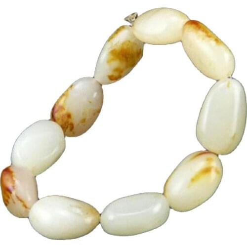 Natural Hetian Jade Raw Stone Seed Material Red Skin Bracelet Seed Handstring