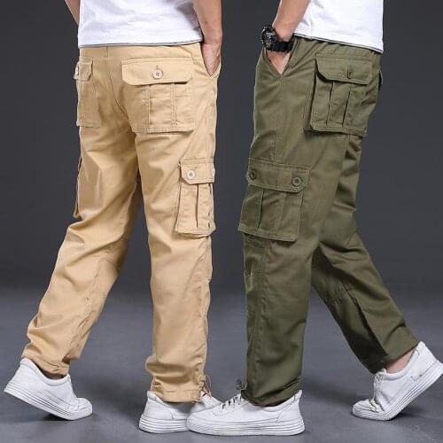 Large mens casual pants loose straight overalls military wear-resistant military work pants mens fashion Workshop Uniforms