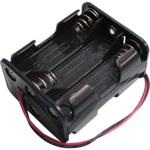 New 6 AA 2A Battery 9V DIY Clip Holder Box Case with Wire Leads Black Hot Diy Power Bank Battery Holder