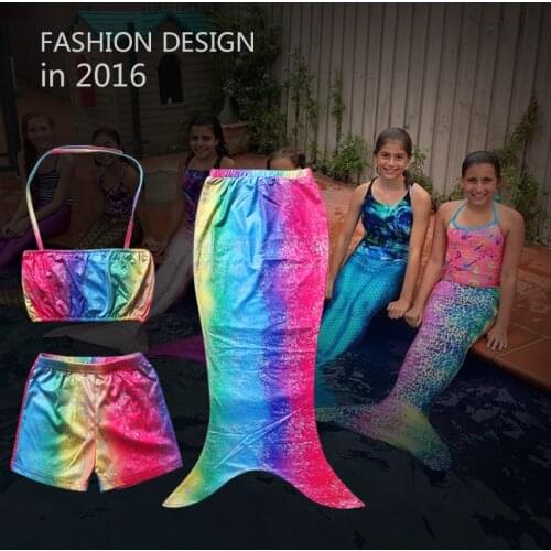 New Princess Girls Mermaid Bikini Dress 3 Piece Swimsuit Kids Mermaid Children Beach Set Suit For Girls Costume Clothes