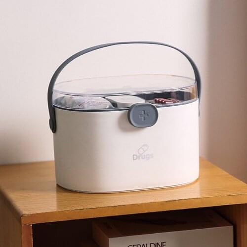 Double-deck large-capacity medicine receipt box household Multi-function medicine box Outdoor Travel Car Drug Box