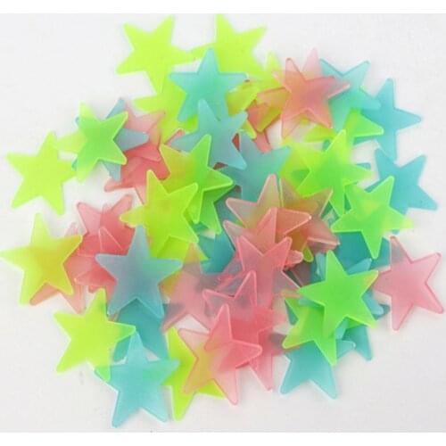 50pcs 3D Star andMoon Energy Storage Fluorescent Glow In the dark Luminous on Wall Stickers for Kids Room living room Decal