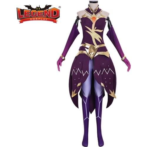 Cosplay legend Lux Cosplay Costume Women Purple Sexy Halloween Lux Dress Suit Custom Made H001