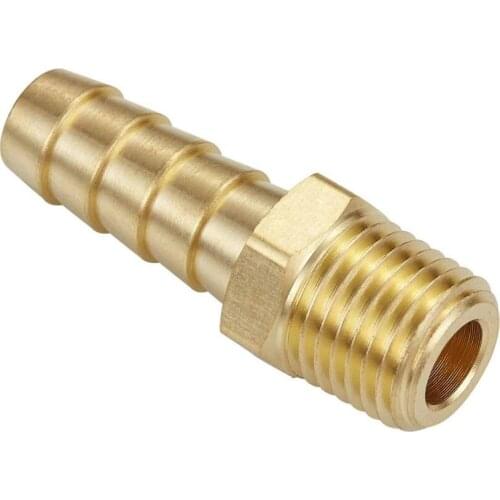 The Brass Fitting Connector 1/2" Hose Barb x 3/8" NPT Male Fuel Gas
