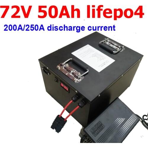 GTK lithium 72V 50Ah lifepo4 battery 200A BMS 24S for 14KW 10KW motor bicycle bike scooter Forklift inverter + 10A charger