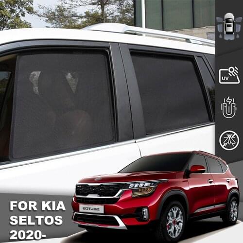Magnetic Car Sunshade Front Windshield Door Mesh Frame Curtain For Kia KX3/Seltos 2020-2021 Auto Foldable Side Window Sun Shade