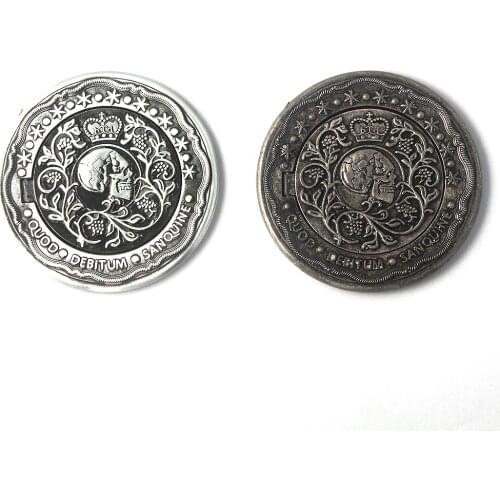 Movie John Wick Blood Oath Marker Coin Keychain Gothic Retro Pattern Skull Luxury Metal Prop Accessories Collection Gift