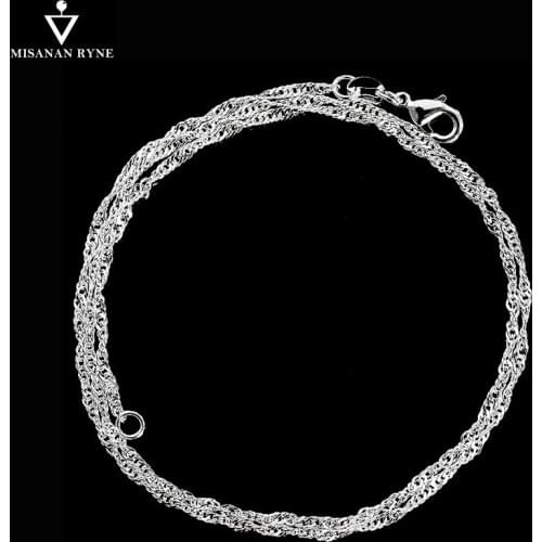 MISANANRYNE 1pc Water-Wave Chain Necklace 16-30inch Length 1.4mm width Necklace Hot Sale Jewelry