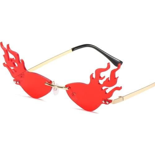 Fashion Rimless Sunglasses Women Party Luxury Brand Designer Unique Steampunk Sun Glasses Frameless Cool Goggles Eyewear