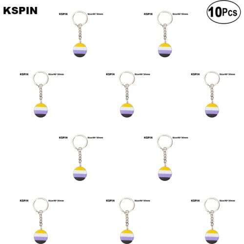 Nonbinary Key Ring Lapel Pin Flag badge Brooch Pins Badges 10Pcs a Lot