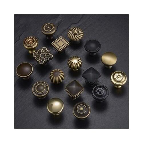 New High Quality European Classic Pure Copper Single Hole Cabinets Handle/Pull Handle Knob