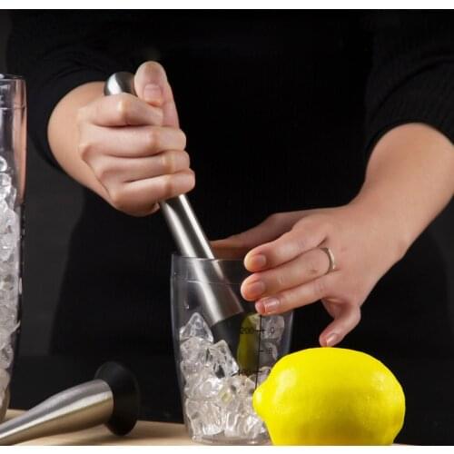 Stainless Steel Wine Mixing Stick Cocktail Muddler Shaker with Crushing Hammer Fruit Muddler Ice Crusher Mojito Mixer Bar Tool