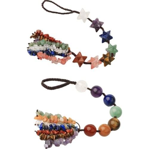 Natural Crystal Pendant Hand-woven Jewelry Car Hanging Decor Necklace Cord Empty Stone Holder Natural Quartz Crystal Raw