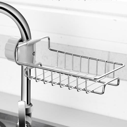 Stainless Steel Faucet Rack Kitchen Storage Shelf Sponge Dish Cloth Finishing Rack Drain Rack Pool Rag Storage Drain Dry Rack