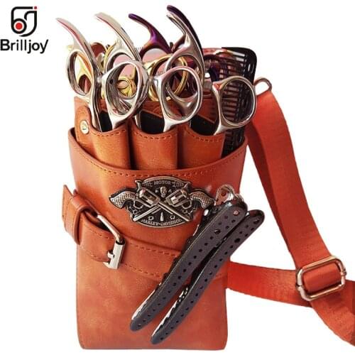 Professional Hair Scissor Bag PU Leather Clips Bag Hairdressing Barber Scissor Holster Pouch Holder Case with Waist Shoulder Bel