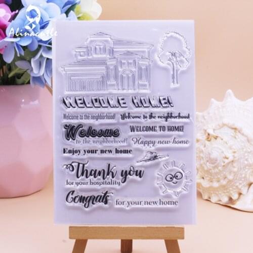 CLEAR STAMPS Welcome Neighborhood House Tree Scrapbooking Handmade Card Album Paper Craft Rubber Transparent Silicone Stamp