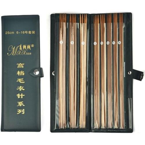 32PCs/Set Straight Knitting Needles Bamboo/Stainless Steel Crochet Hook DIY Sweater Weave Knitting Tools Sewing Accessory