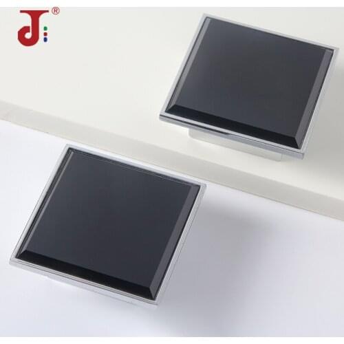 60*60mm Black Square Crystal Handle European Style Door Handles For Furniture Sliding door Pull Furniture Pull Crystal Door Knob