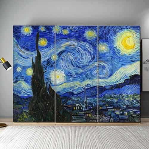 SELFLESSLY Vincent van Gogh 3 Pieces Starry Sky Abstract Classical Style Canvas Art Print Painting Poster Wall Picture
