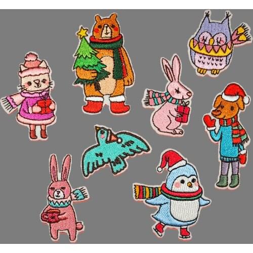 Cute Animal Patch for Clothing Iron on Penguin Embroidered Sewing Applique Patches Sew on Fabric Badge DIY Apparel Accessories