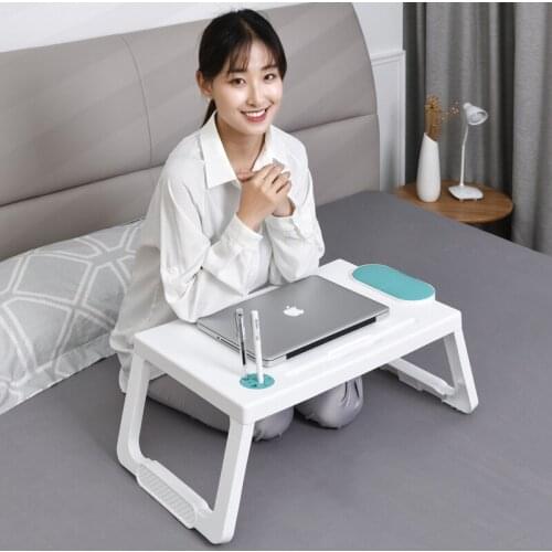 Folding Laptop Table Notebook Desk Breakfast Serving Bed Trays Adjustable Foldable with Pen Slots/Cup Holder Computer Desk Stand