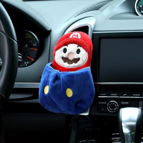 Super Mario Car Air Outlet Storage Bag Creative Cartoon Car Storage Box Cute Car Mobile Phone Bag Storage Bag Sundries Bag