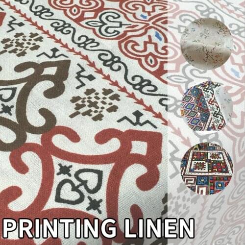 1M*1.5M Good Quality Printed Linen Canvas Fabric For Tablecloth Pinting Linen Fabric Sofa Cushion Hold Pillow Fabric