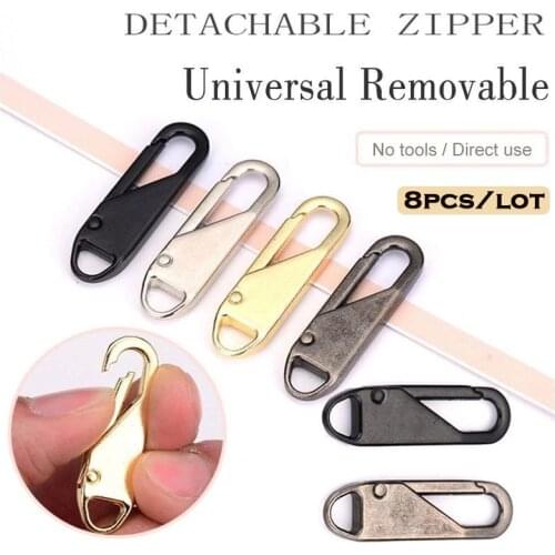 Universal Detachable Zipper Puller 8pcs Fashion Metal Zipper Head Zipper Lightning Repair Kits Zipper Pull Zipper Slider