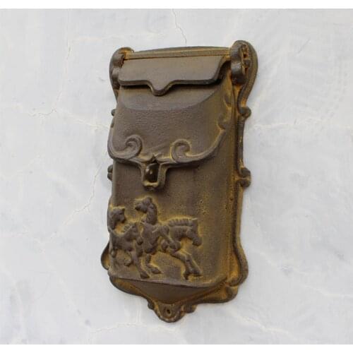 Vintage Brass Cast Iron Mailbox Postbox Mail Box Wall Mounted Wrought Iron Letters Box Metal Garden Supplies