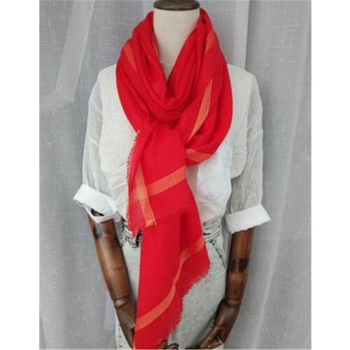 High grade 100% ring goat cashmere women solid thin scarfs shawl pashmina 80x200cm red 5color