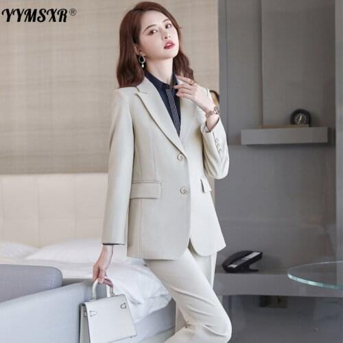 S-4XL Plus Size Womens Business Wear High-quality Elegant Long-sleeved Female Office Suit Pants Two-piece Business Overalls