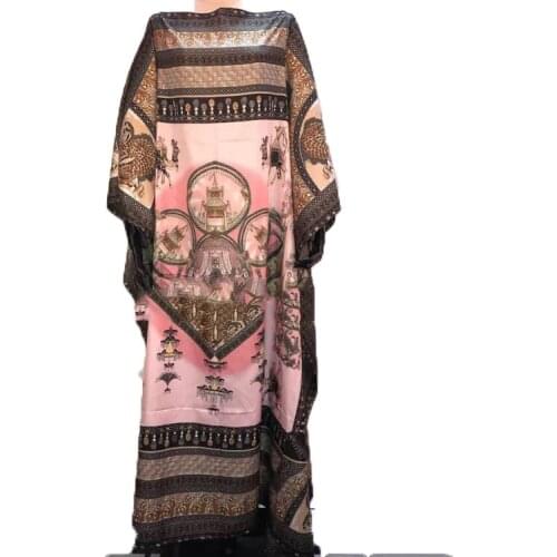 Plus Size Printed Summer Kuwait Bohemian Beach sexy lady kaftan dress batwing Sleeve Muslim Womens boho clothing for party