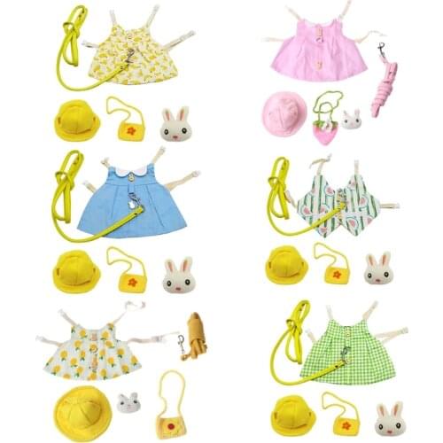 Small Animal Harness Vest Leash Set Comfort Clothes with Accessory Travel Chest Strap for Rabbit Ferret Bunny Hamster