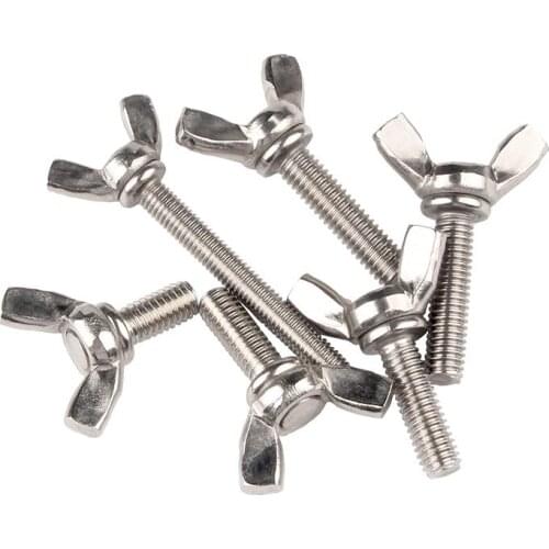 1/2/5/10pcs M3 M4 M5 M6 M8 M10 M12 DIN316 304 Stainless Steel Hand Tighten Toolless Adjust Bolt Butterfly Wing Head Thumb Screw