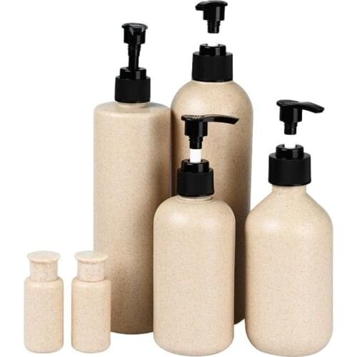 Eco Friendly 100/250/400/500ML Lotion Pump Bottle Biodegradable Cosmetic Container Shampoo Shower Gel Refillable Bottle 10pcs
