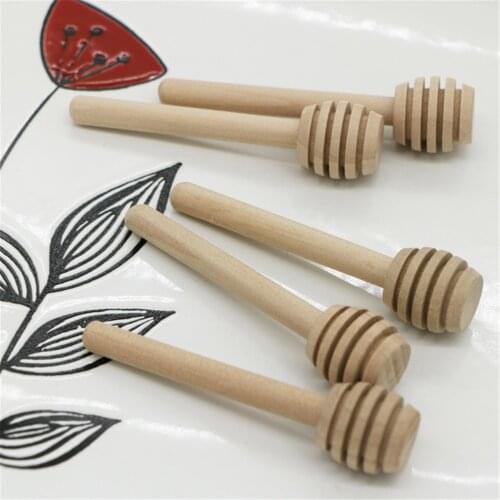 1000 pcs 8cm Mini Wooden Honey Dippers Wedding Favors Wood Honey Spoon Stick Party Supply Mixing Stick