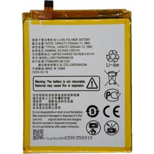 1x 3200mAh Li3931T44P8h806139 Replacement Mobile Phone Battery For ZTE Blade V9 V10 /V9Vita V10Vita/A7 Vita/A4/A5 Batteries