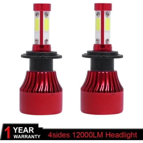 2X Auto Car Headlight Bulbs 4sides H4 LED H7 H11 H8 HB4 H1 H3 HB3 100W 12000LM Car Styling 6500K 4300K 8000K led automotivo