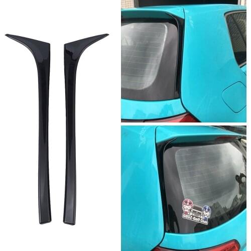 2Pcs Rear Window Side Wing Roof Spoiler Splitter Stickers Trim for VW Golf 7