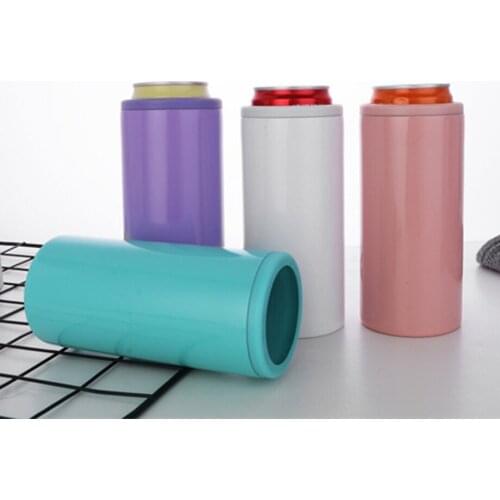 25pcs/lot 12oz Skinny Can beer cooler 350ml slim beer cold keeper stainless steel 2-wall insulated vacuum cola holder tumbler