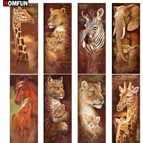 HOMFUN Diamond Painting Full Square/Round Drill 5D DIY "Animal theme" Daimond Embroidery Rhinestone Cross Stitch Decor Gift