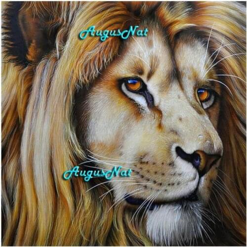 Lion diamond painting full square animals wall art lion king needlework kits handmade craft gift diamond embroidery cross stitch