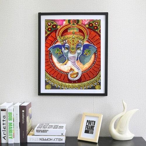Special Shaped Diamond Painting Cross Stitch Elephant Animal Diamond Mosaic 5D DIY Home Decoration Picture Of Rhinestone