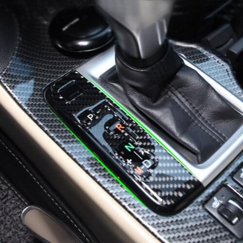 Car Carbon Fiber Center Gear Shift Panel Side Button Frame Cover Sticker Trim For Toyota Highlander 2015 2016 2017 2018