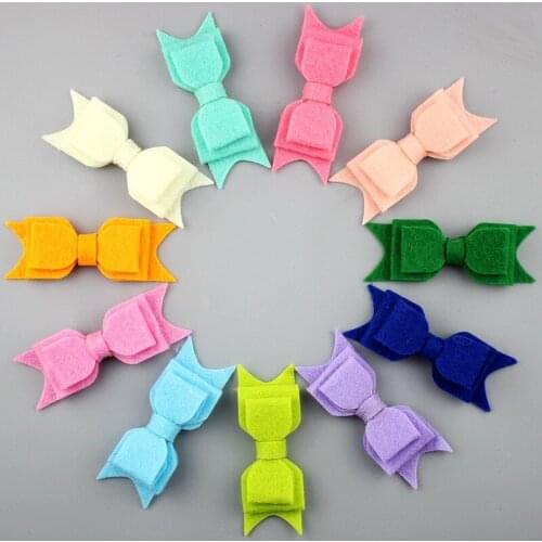 Free Shipping!2017 new non-woven double layer bow for hair clip girls hair accessories 24colors in stock