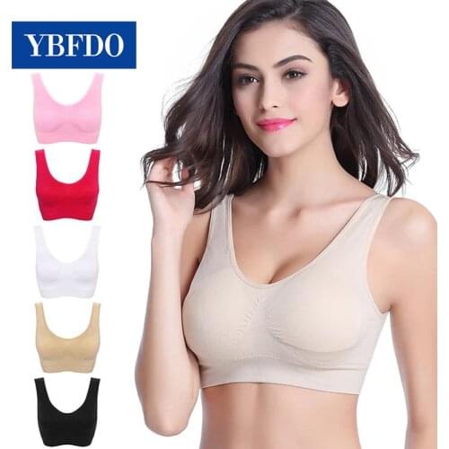 YBFDO Seamless Bra With Pads Plus Size Bras For Women Active Bra Wireless Brassiere Push Up Big Size Vest Wireless underwear