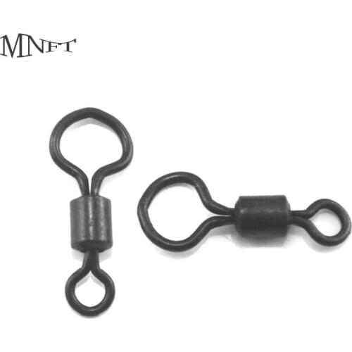 MNFT 30Pcs/Lot Black Matt Copper Rolling Connectors Swivel Big Eye Long Body Swivels
