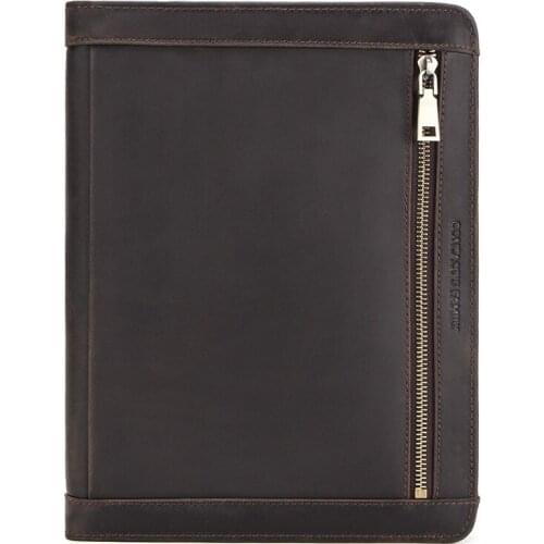 For ipad pro 11 2020 protective cover with pen slot multi-function crazy horse leather zipper apple flat leather case